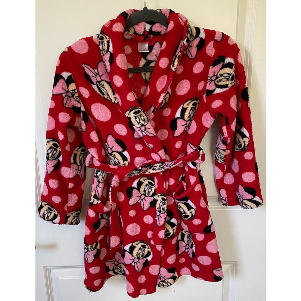 Minnie Mouse Bath Robe with Tie Kids Size 10